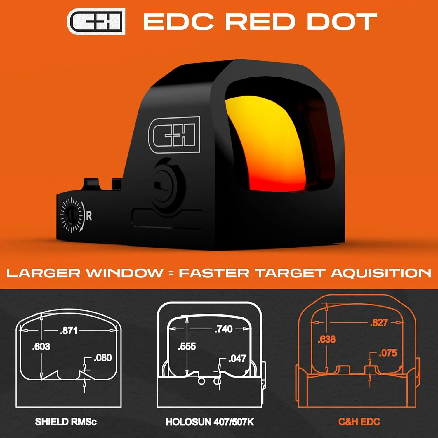 C+H EDC RMSc-Compatible Micro Red Dot Reflex Sight for Pistol