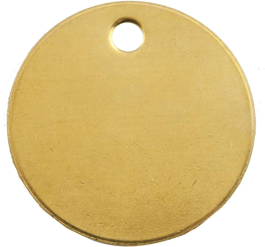 Tag 1-1/2 Round Brass 100pk