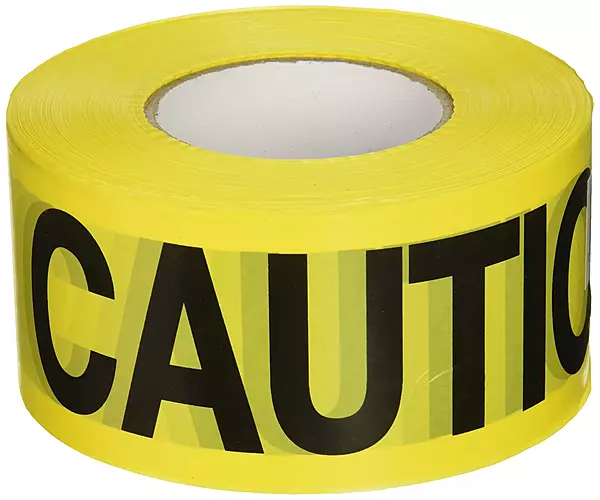C.H. Hanson 16000 Yellow Caution Barricade Tape, 2 mil, 1000 ft, YELLOW/BLACK, Caution Yellow 305m (1000ft) One Size