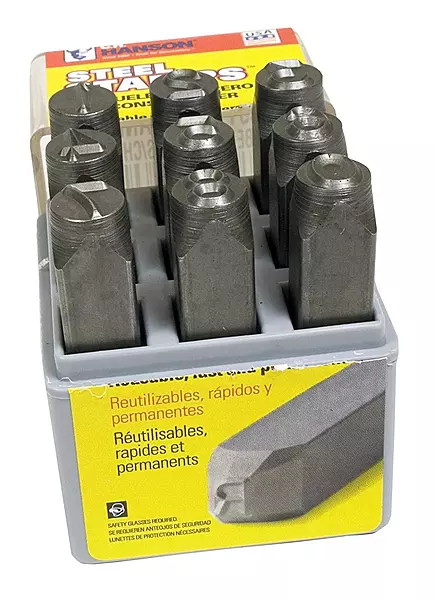 C.H. HANSON Standard Stamp Set, 3/8" Characters — 9-Piece (Model 20601)