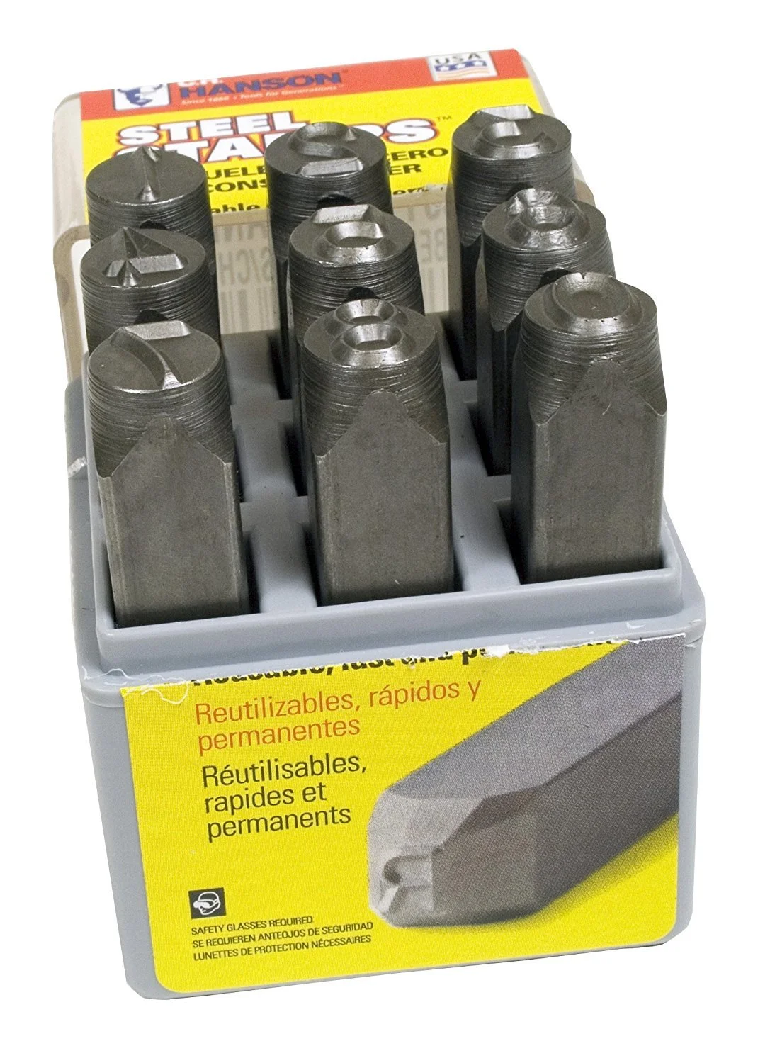 C.H. HANSON Standard Stamp Set, 3/8" Characters — 9-Piece (Model 20601)