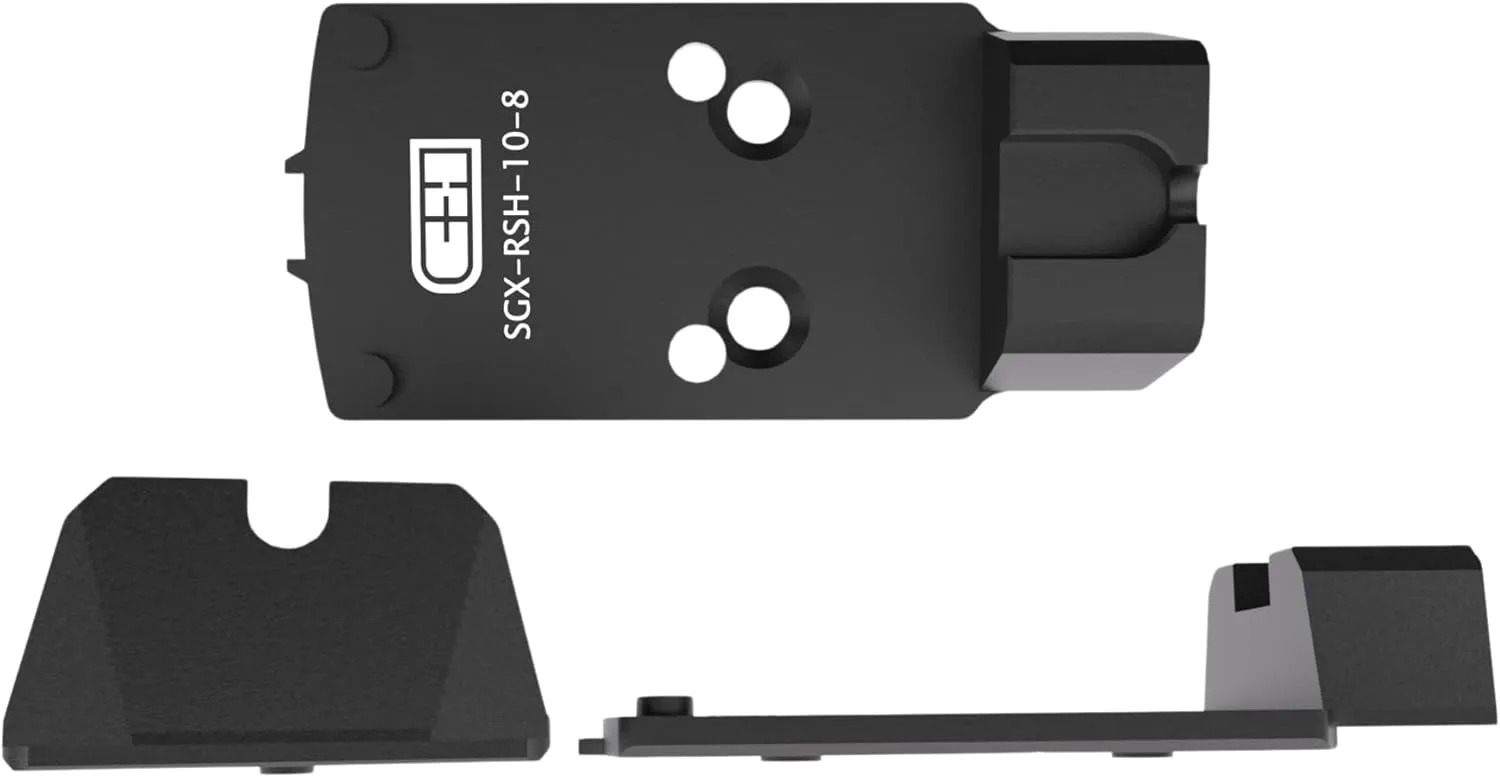 C+H Precision Optics Adapter Plate with 10-8 Rear Sight for SIG P320 Legion (X-Five/M17/M18) with Romeo 1 Pro Optic Ready