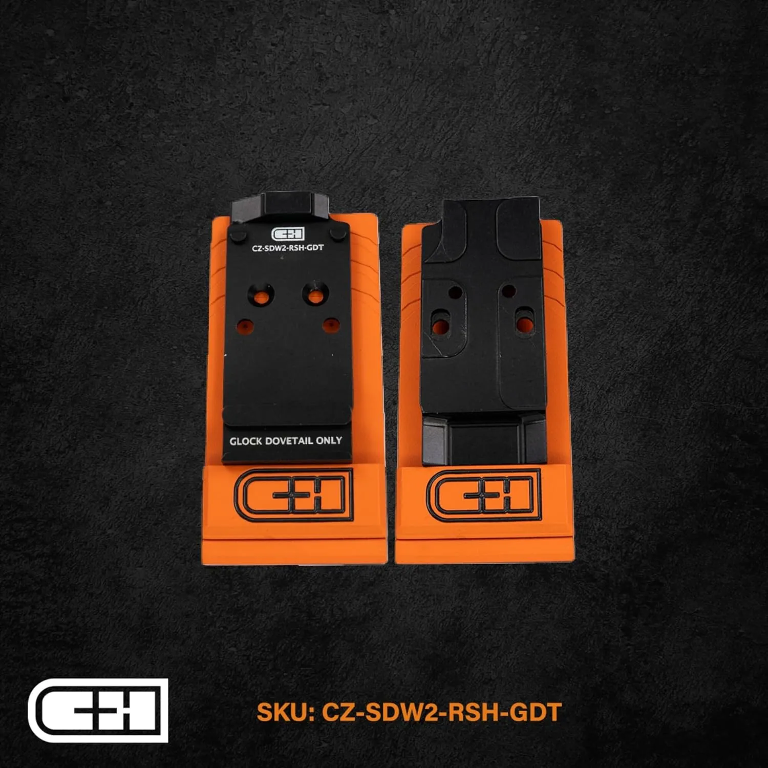 C+H Precision Red Dot Mounting Plate | Compatible with CZ Shadow 2 Optics Ready Models and Compatible with Trijicon RMR/SRO