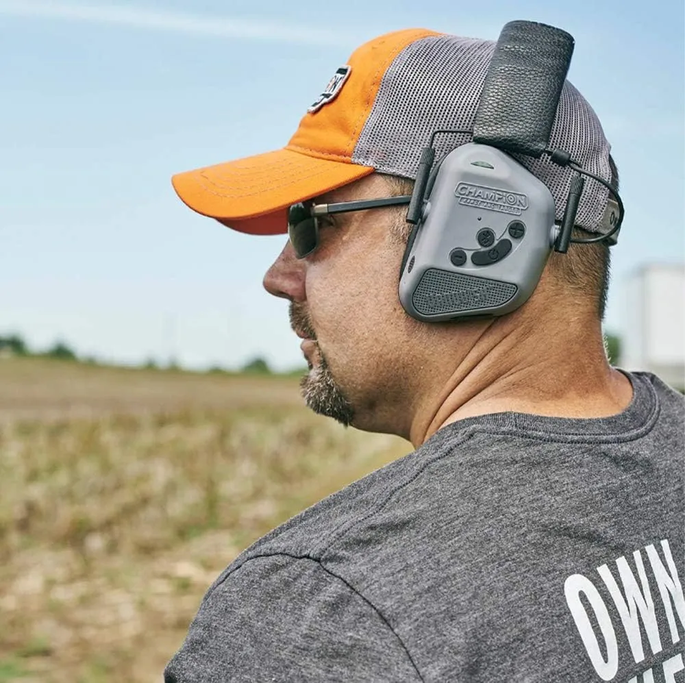 Champion Targets 40982 Vanquish Pro Elite Electronic Hearing Protection Earmuffs, Gray