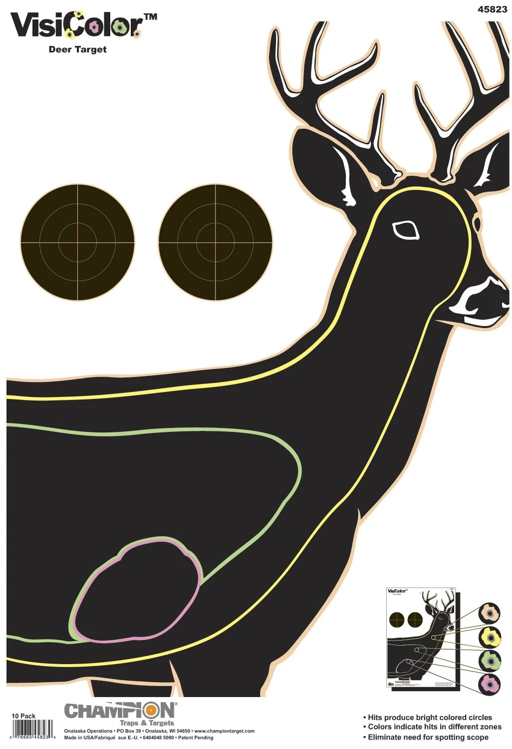 Champion VisiColor Adhesive Targets, Peel-and-Stick, 10 Pack