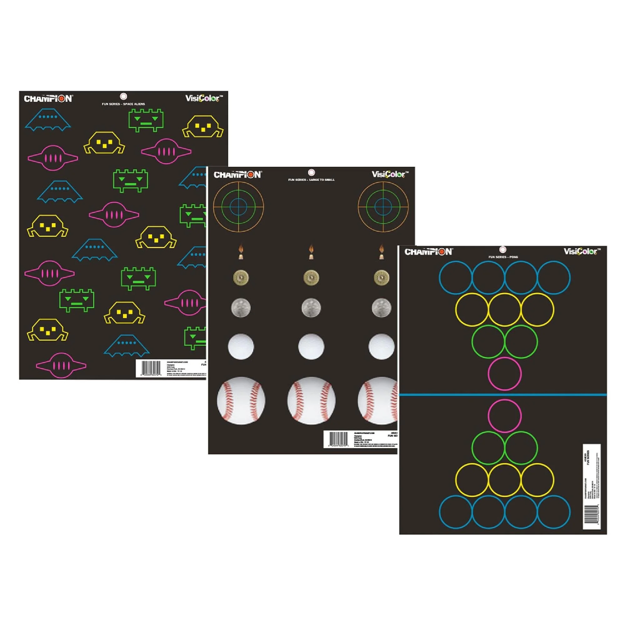 Champion Targets 45830 Visicolor Fun & Games Target (12 Pack)