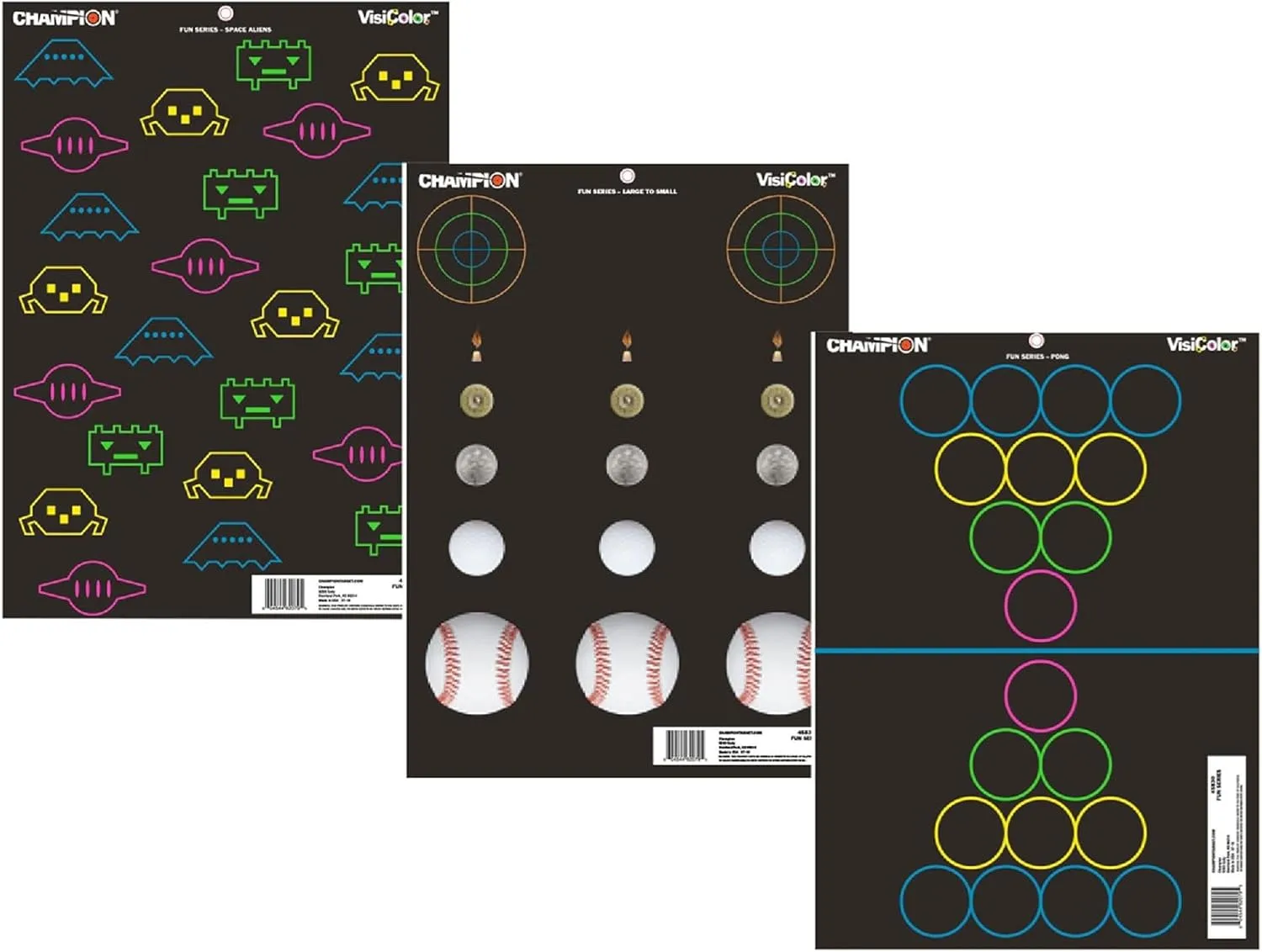 Champion Targets 45830 Visicolor Fun & Games Target (12 Pack)