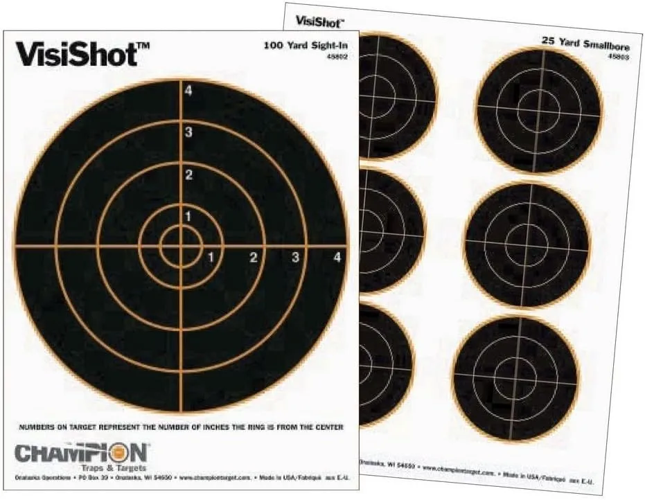 Champion VisiShot Bulls Target - Pack of 10, 8 Inch