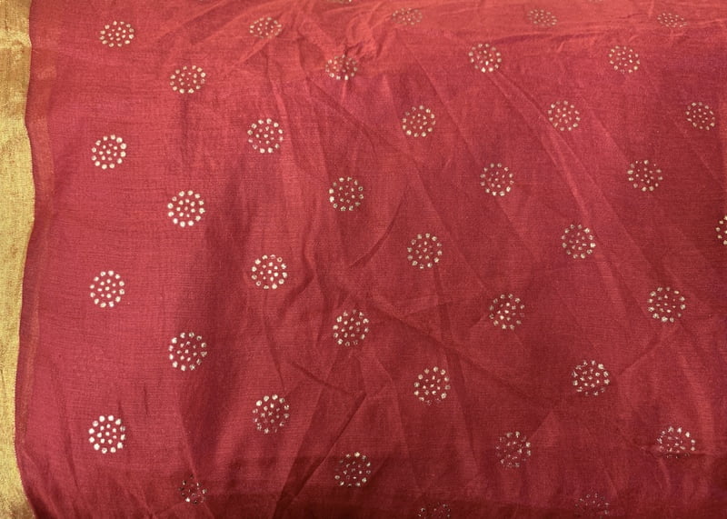 Chanderi Silk Print Turban Red Chanderi Silk Print Turban Red