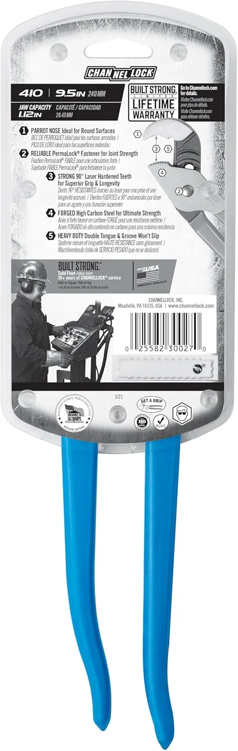 Channellock Double Tongue and Groove Parrot Nose Pliers