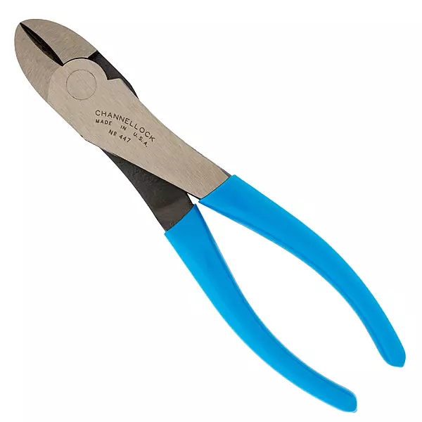 Channellock 447 GIDDS2-821226 Curved Jaw Diagonal Cutting Plier Grey/Blue, 7.5-Inch Curved Diagonal