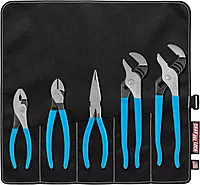Channellock TOOL ROLL-3 5 Piece Pliers Set|Fast Release Handy Vinyl Pouch Features Long Nose,Diagonal Cutter,Slip Joint
