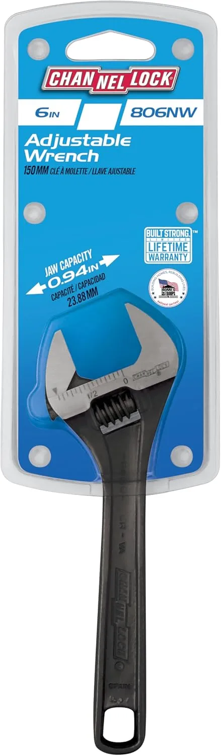 CHANNELLOCK Adjustable Wrench Black Phosphate Coated