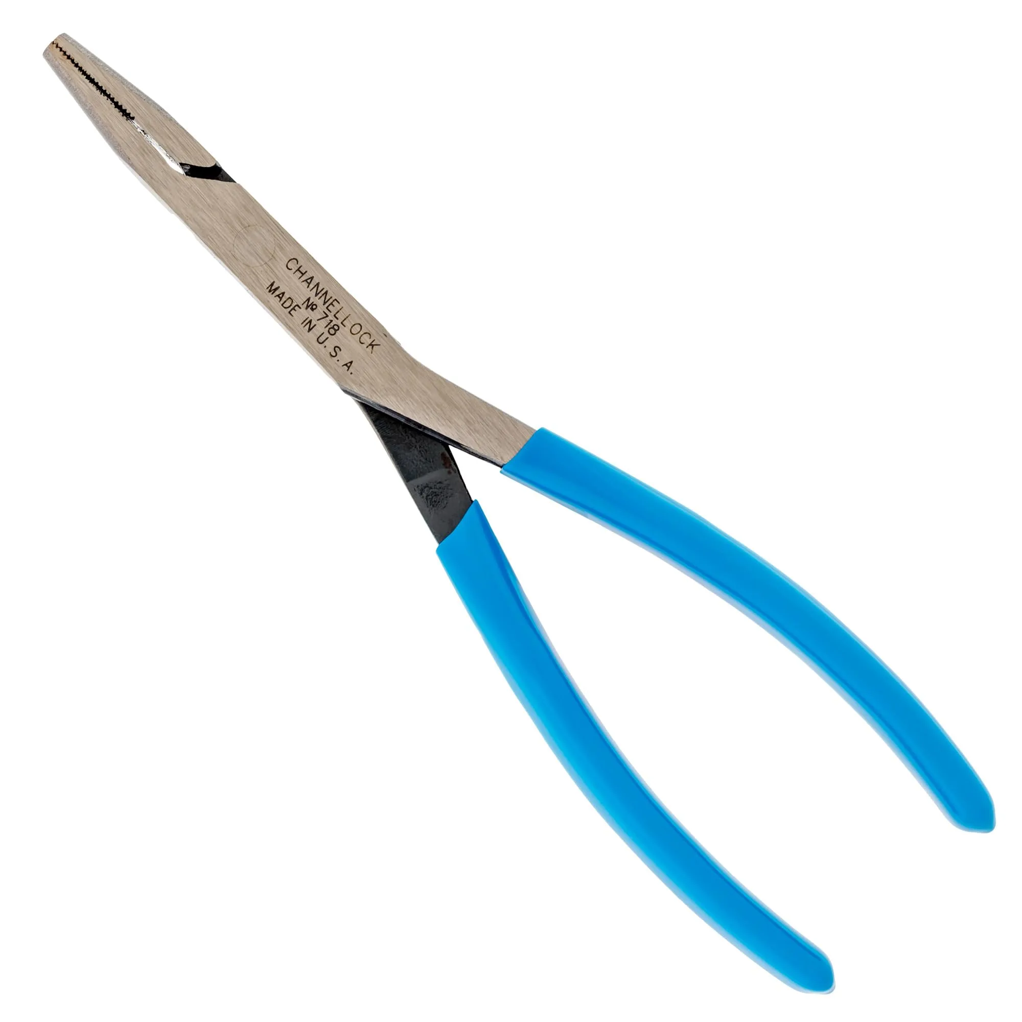 Channellock 8-Inch Long Reach Pliers, High Carbon Drop Forged, Blue Comfort Grips