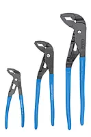 CHANNELLOCK GLS-3 3-Piece GRIPLOCK Tongue & Groove Pliers Set, 6.5", 9.5", 12.5" Water Pump Pliers