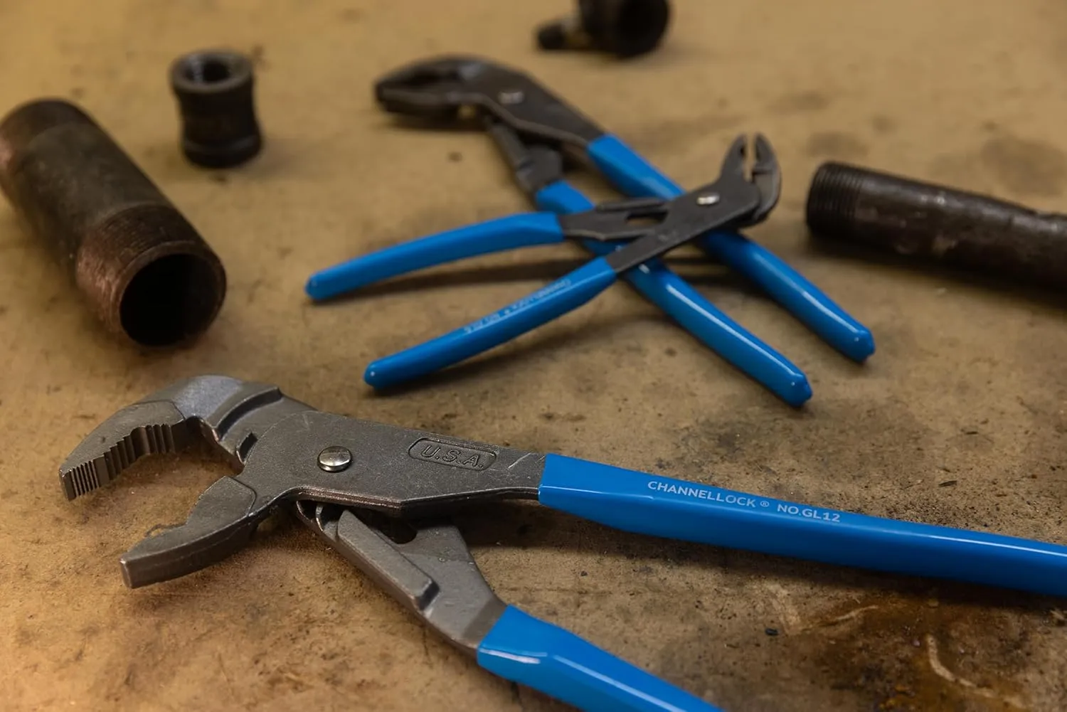 CHANNELLOCK GLS-3 3-Piece GRIPLOCK Tongue & Groove Pliers Set, 6.5", 9.5", 12.5" Water Pump Pliers