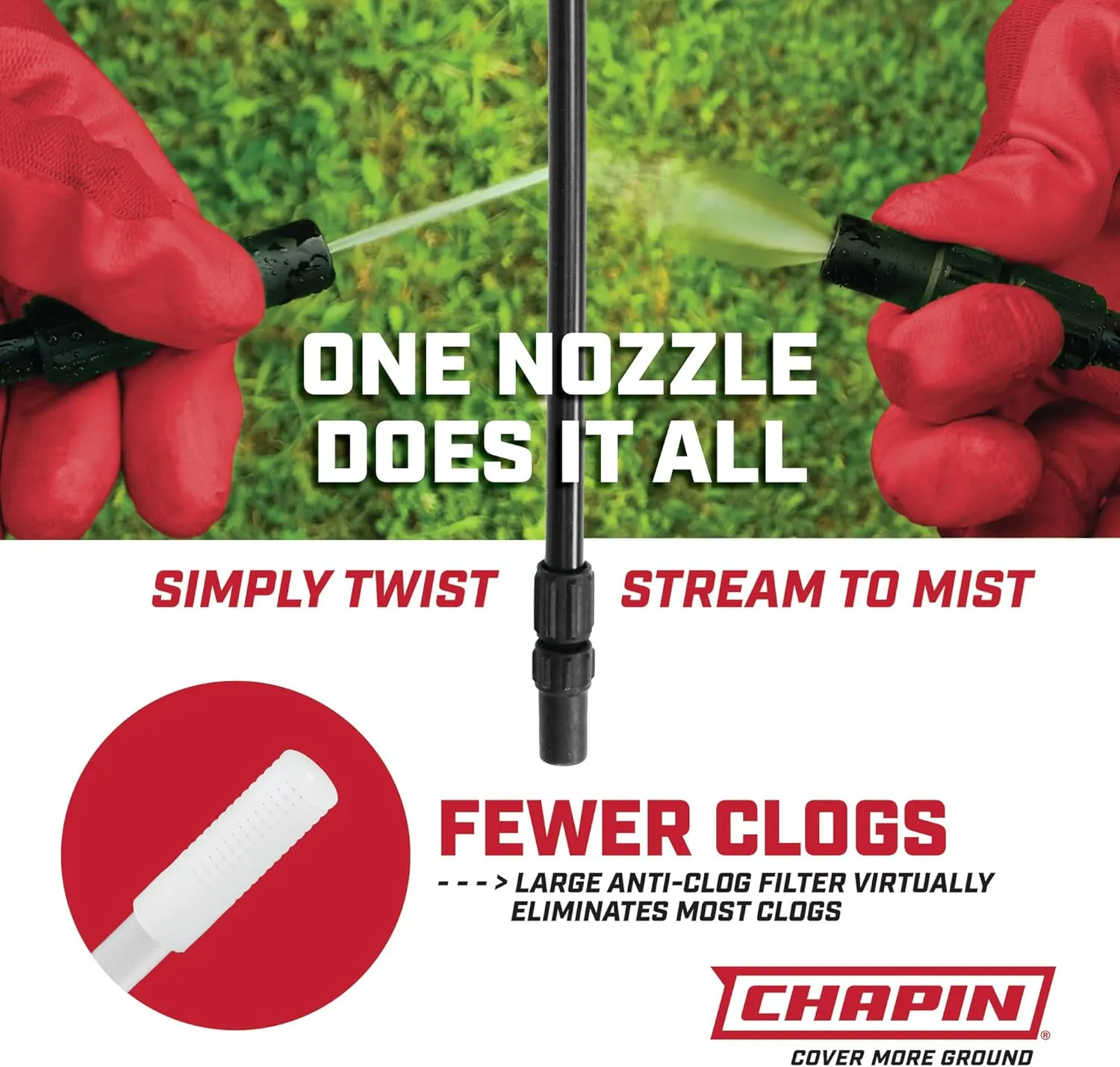 CHAPINO Pump Sprayer with SureSpray Anti-Clog Filter