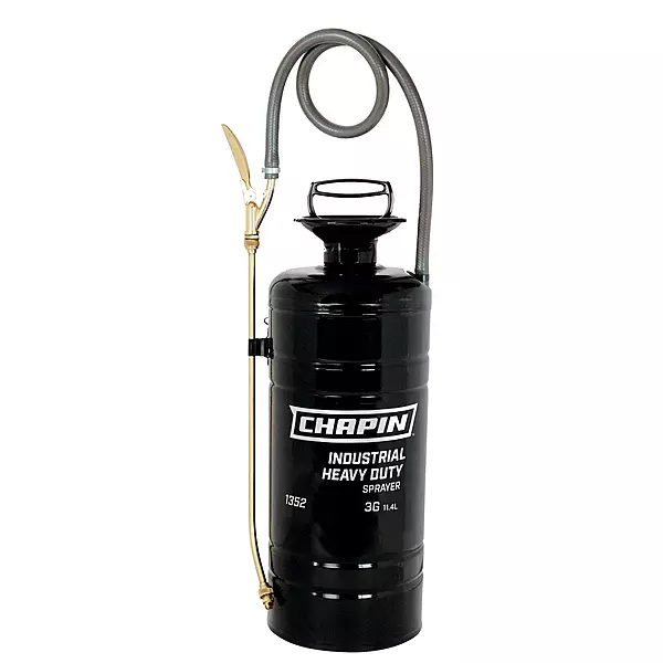 Chapin 1352 Made in The USA 3 Gallon Heavy Duty Tri-Poxy Steel Industrial Metal Tank Sprayer with 18 Inch Brass Wand