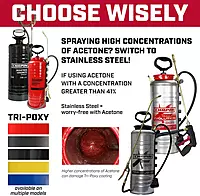 Chapin 1352 Made in The USA 3 Gallon Heavy Duty Tri-Poxy Steel Industrial Metal Tank Sprayer with 18 Inch Brass Wand