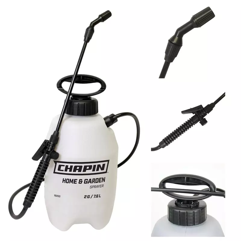 Chapin 16200 2-Gallon Made in USA Garden Pump Sprayer with Ergonomic Handle, Trigger Shut Off