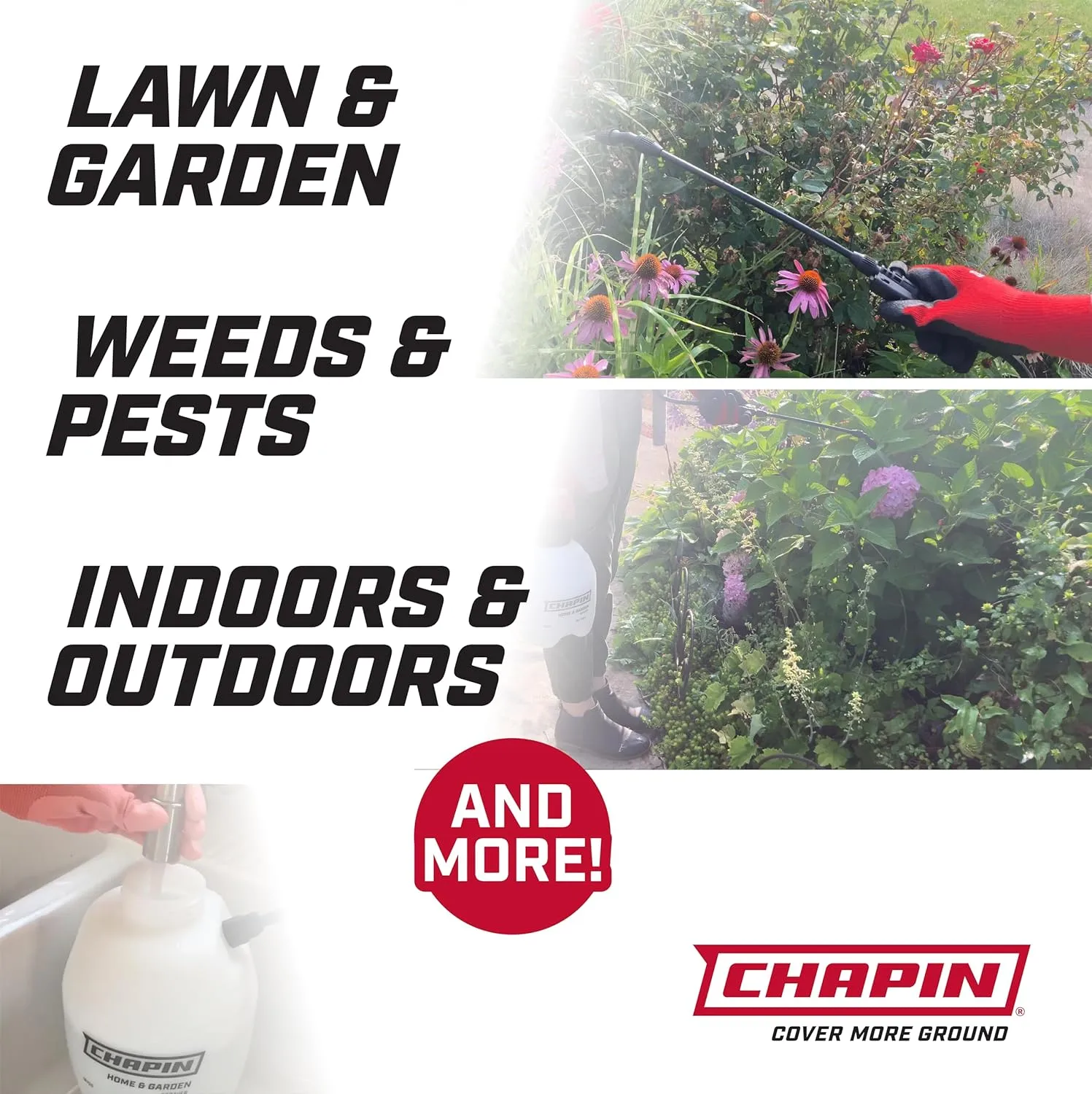 Chapin 16200 2-Gallon Made in USA Garden Pump Sprayer with Ergonomic Handle, Trigger Shut Off