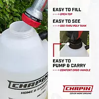 Chapin 16200 2-Gallon Made in USA Garden Pump Sprayer with Ergonomic Handle, Trigger Shut Off