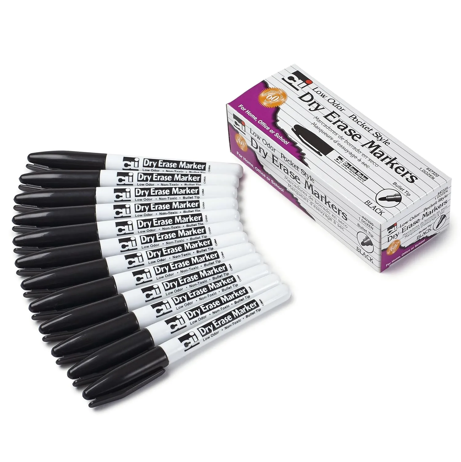 Charles Leonard Reusable Clear Dry Erase Pockets Class Pack, Includes 10 Each of Pockets/Markers/Cloth Erasers (29130)