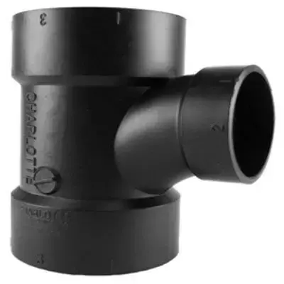 Charlotte Pipe Schedule 40 3 in. Hub x 3 in. Dia. Hub ABS Sanitary Tee