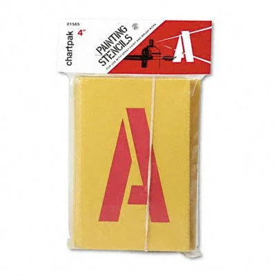 Chartpak Pickett Painting Stencils, Numbers and Letters, 4 in, Gothic, Yellow