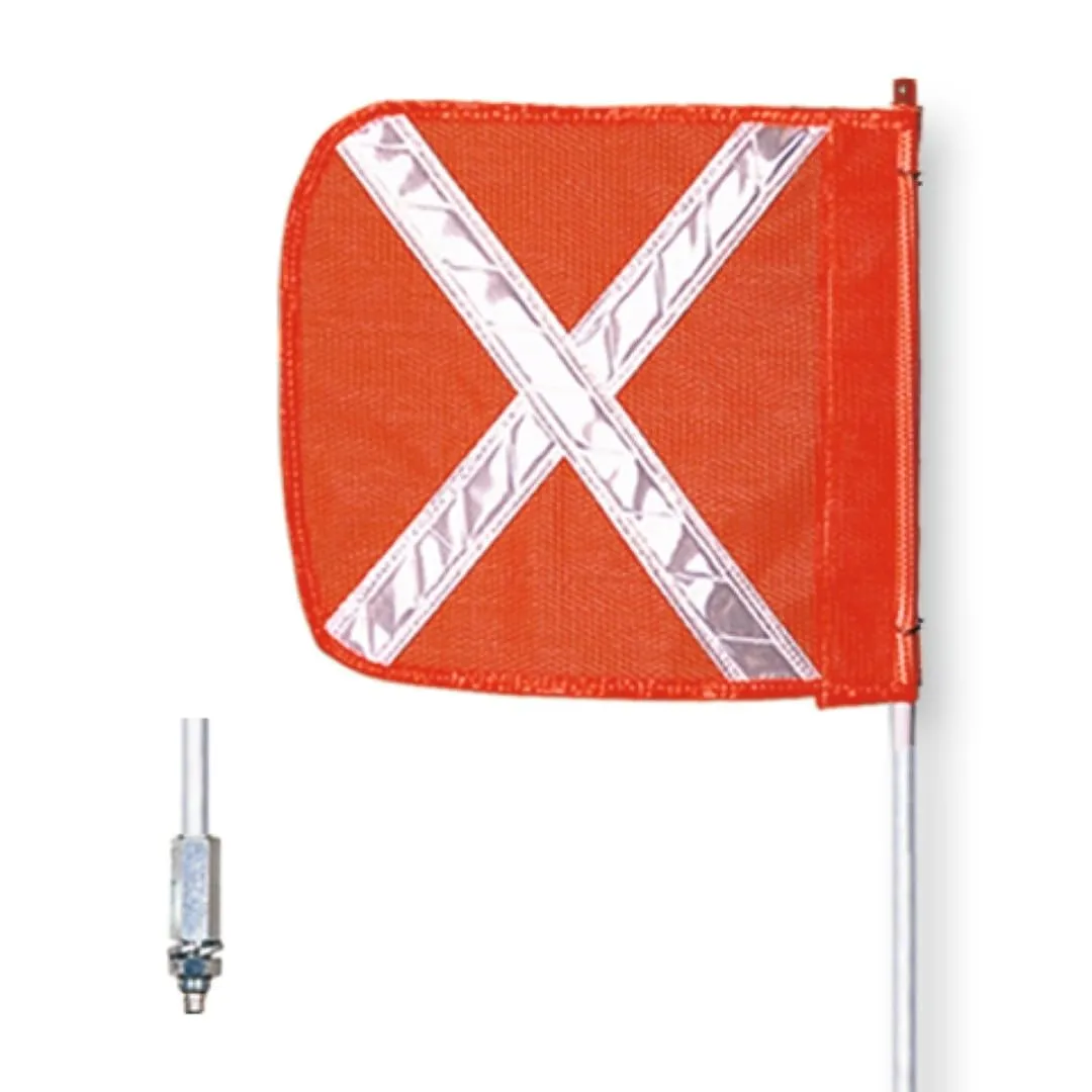 CHECKERS Warning Whips Safety Flags with Threaded Hex Base