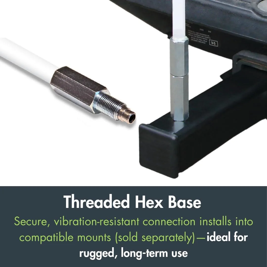CHECKERS Warning Whips Safety Flags with Threaded Hex Base