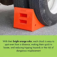 Checkers One Extra Large Wheel Chock for 46-65" Tires, Heavy Duty Wheel Chocks for Semi Trucks, Utility, Tractor Trailer