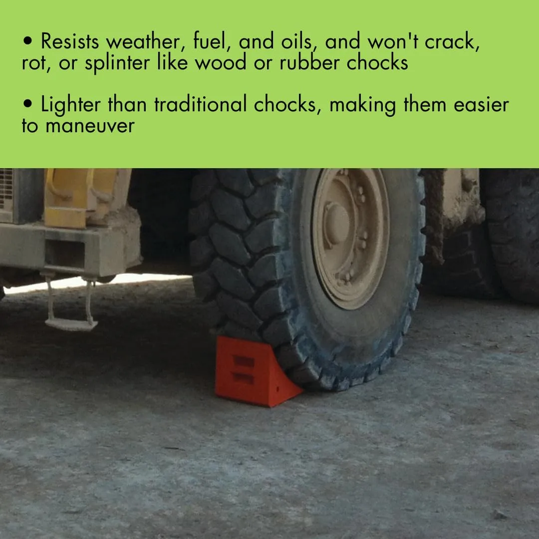 Checkers One Extra Large Wheel Chock for 46-65" Tires, Heavy Duty Wheel Chocks for Semi Trucks, Utility, Tractor Trailer