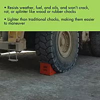Checkers One Extra Large Wheel Chock for 46-65" Tires, Heavy Duty Wheel Chocks for Semi Trucks, Utility, Tractor Trailer