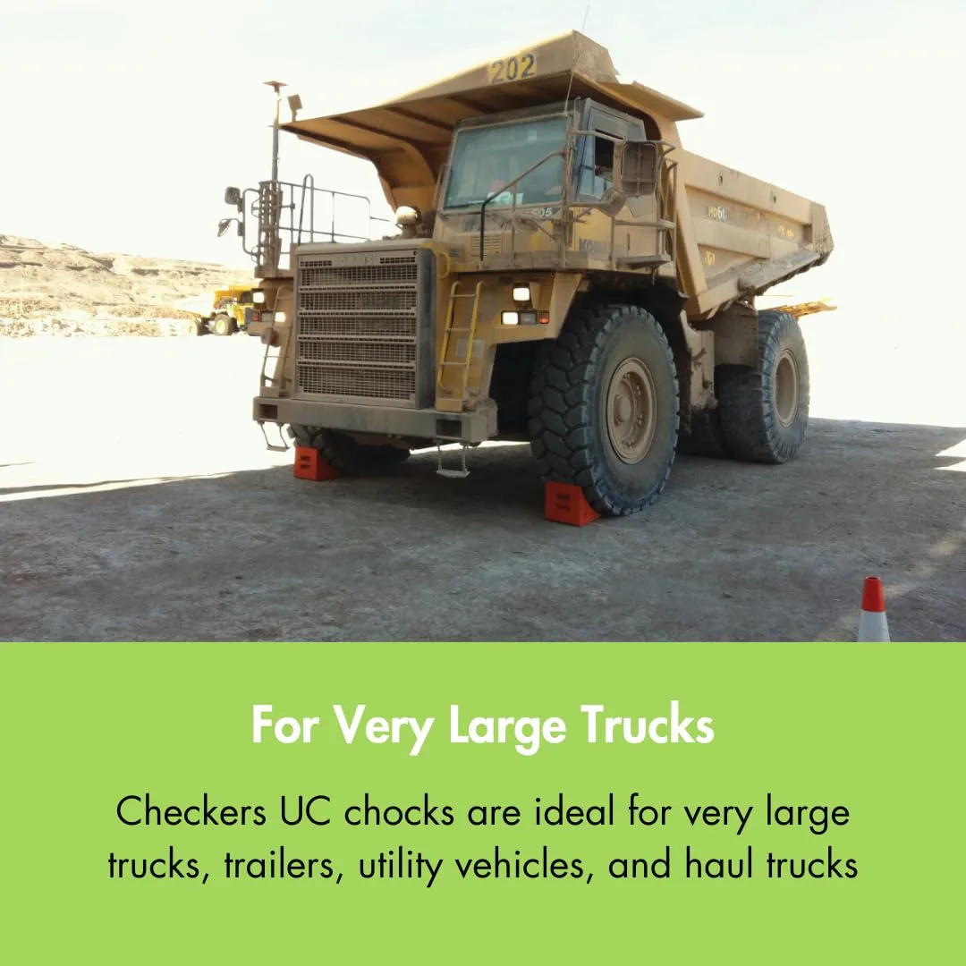 Checkers One Extra Large Wheel Chock for 46-65" Tires, Heavy Duty Wheel Chocks for Semi Trucks, Utility, Tractor Trailer