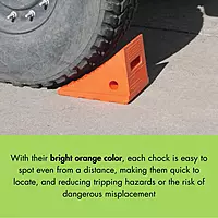 Checkers One Large Wheel Chock for 27-35" Tires, Heavy Duty Wheel Chocks for Semi Trucks, Utility, Tractor Trailer