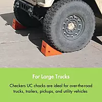 Checkers One Large Wheel Chock for 27-35" Tires, Heavy Duty Wheel Chocks for Semi Trucks, Utility, Tractor Trailer
