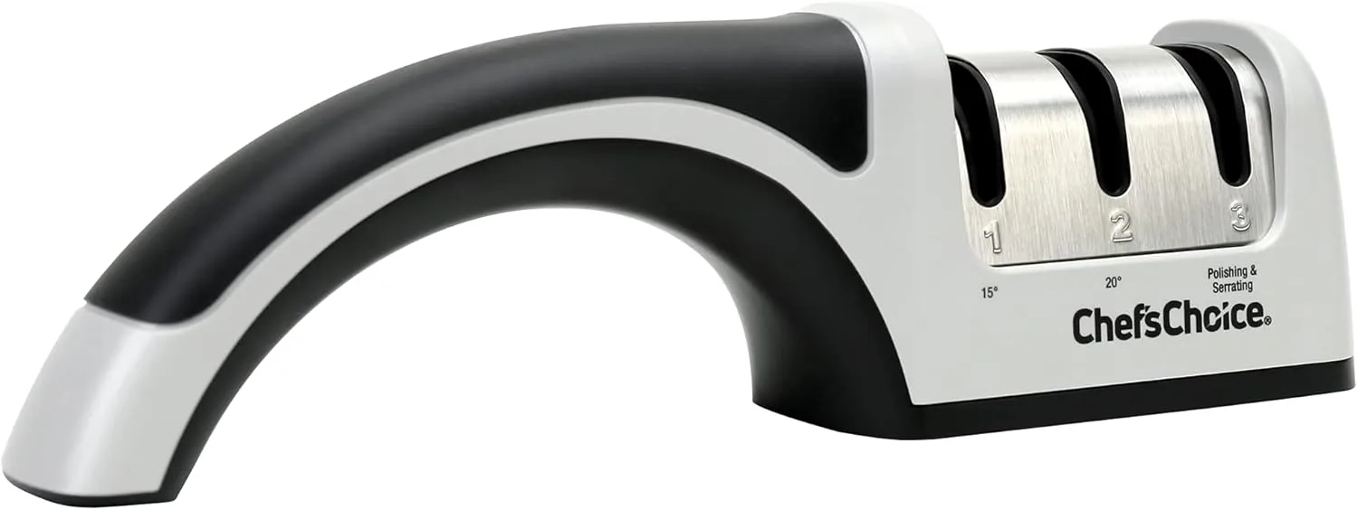 Chef’sChoice Manual Knife Sharpeners for 15- and 20-Degree Straight-Edge and Serrated Knives with Diamond Abrasives Precise