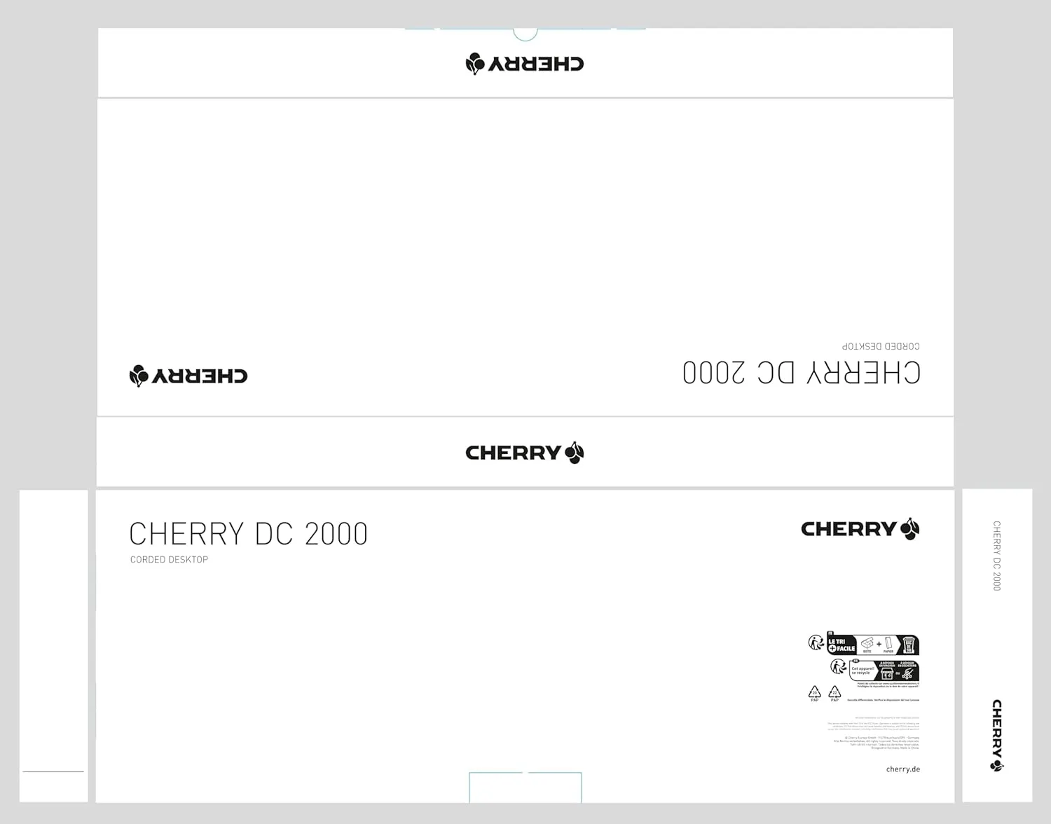 CHERRY DC 2000 - Keyboard and Mouse Combo - 4 Additional Keys - US Layout - QWERTY Keyboard - GS Approval - Black