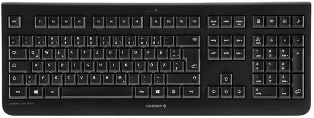 CHERRY DW 3000 - Wireless Keyboard+Mouse Combo - 4 Additional Keys - US Layout - QWERTY Keyboard - GS Approval - Black