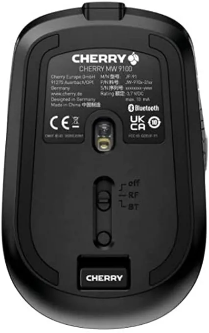 Cherry MW 9100 Wireless Rechargeable Mouse Bluetooth or 2.4 GHz AES-128 encryption Black