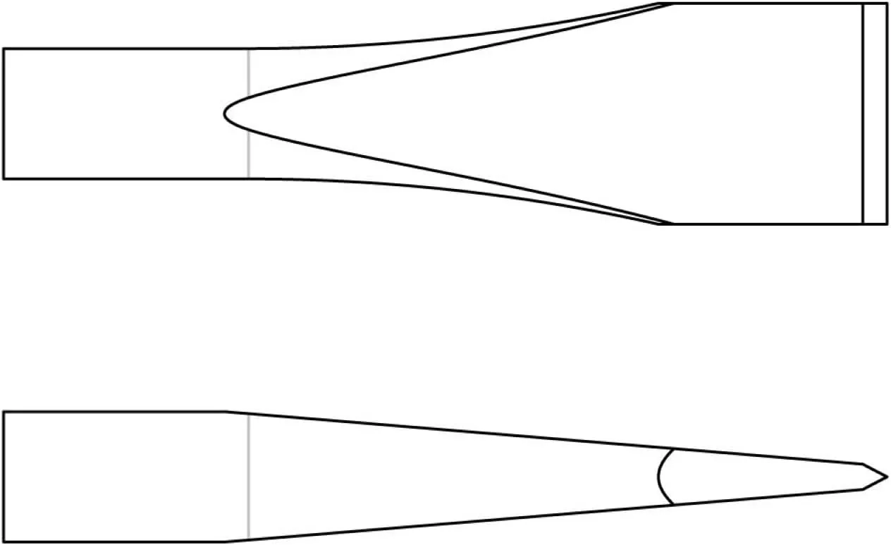 Chicago Pneumatic A046073 - Flat Chisel - 3/4 x 7 Inch (19 x 180 mm) Long, 0.401 Inch (10.2 mm) Round Shank