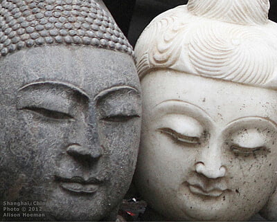 China Carved Heads Notecard