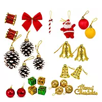 26 Pcs Christmas Premium Decoration Kit Tree Ornaments Set Baubles Bells Santa Decor