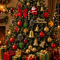 26 Pcs Christmas Premium Decoration Kit Tree Ornaments Set Baubles Bells Santa Decor