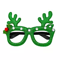 Christmas Reindeer Glasses Green Glitter Festive Party Eyewear Props for kids