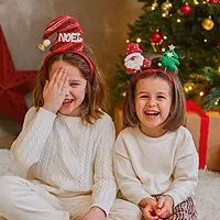Christmas Hairband with Santa Bear Design Festive Headband Party Accessory for kids
