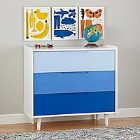 3-Drawer Kids Dresser in Ombre Blue – Modern Wooden Storage Chest for Boys Room 3-Drawer Kids Dresser in Ombre Blue – Modern Wooden Storage Chest for Boys Room