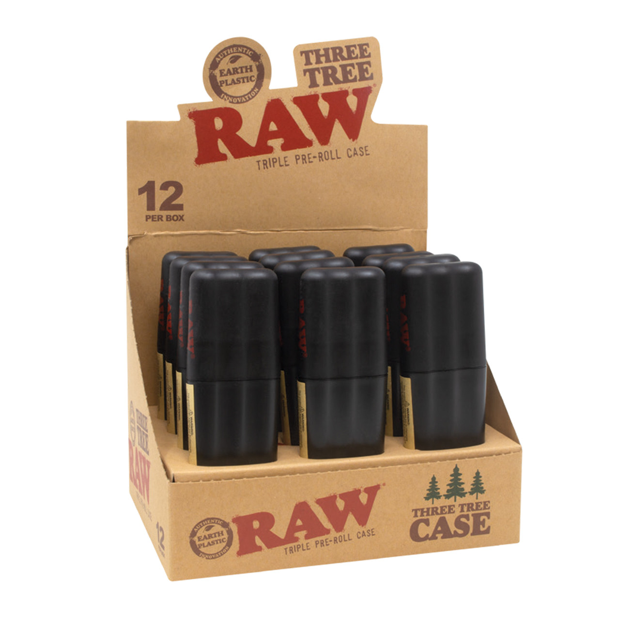 RAW® - Three Tree Case (Triple Pre-Roll Case) - Display of 12