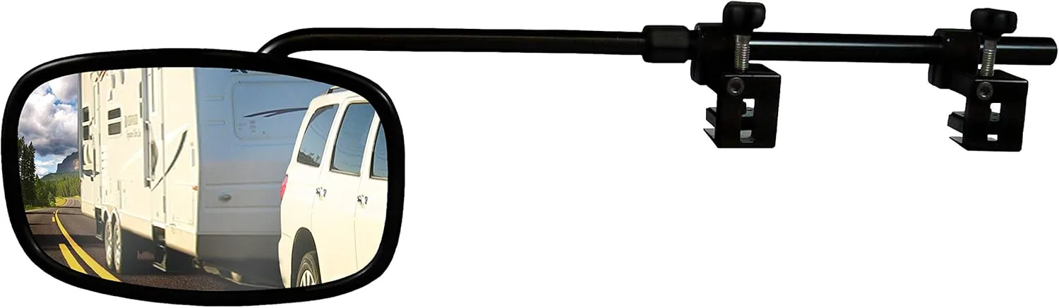 CIPA USA 11980 Universal Bar Towing Mirror Kit, Black